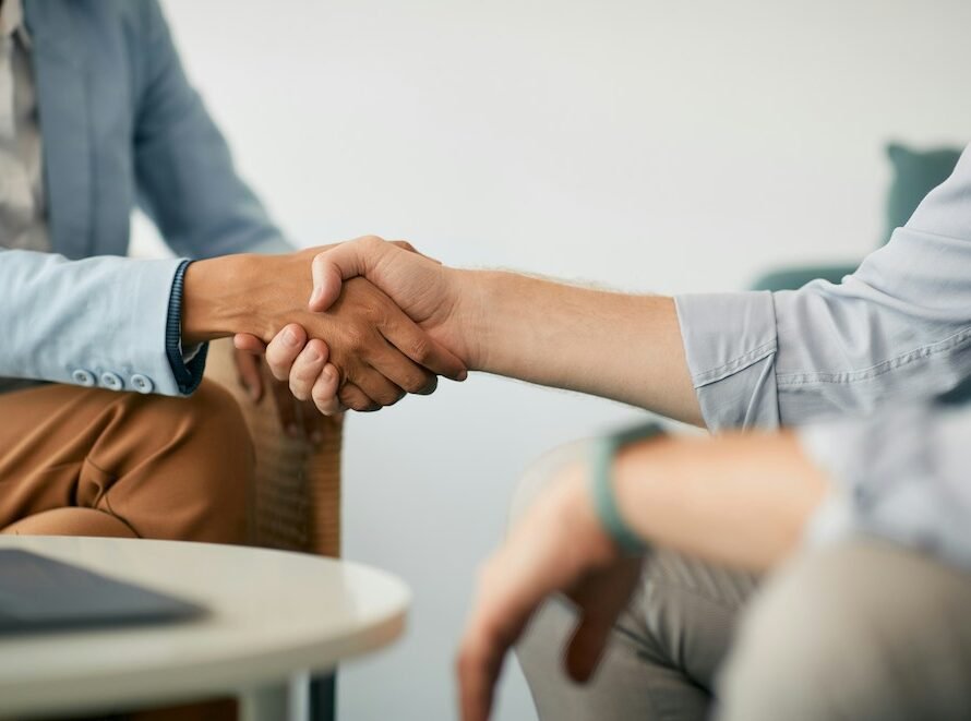 Hand Shake Male and Female Engineers